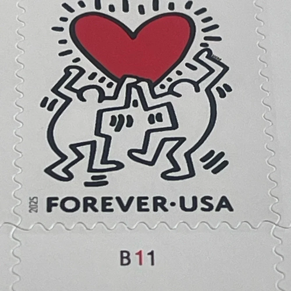 2025 Pennsylvania Native Keith Haring LOVE Heart 20 Forever Stamps
